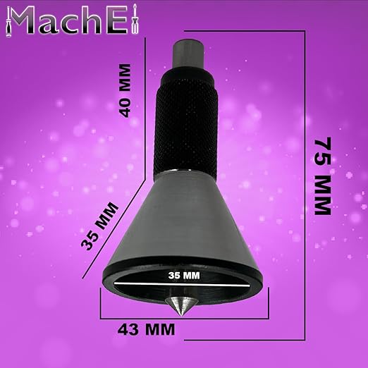 MachEl Engineer's Bell Punch Hand DIY Center Finding Tool ??75mm Length, 43mm Base Diameter, 35mm Cone Height, 40mm Handle Grip ??Quick, Easy & Accurate Centering of Round Bars.