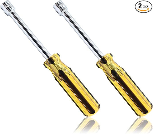 2Pcs 10mm Socket Wrench Screwdriver, Hexagon Nut Driver with Steel Cushion Grip for Easy Hand-Making and Repair Projects