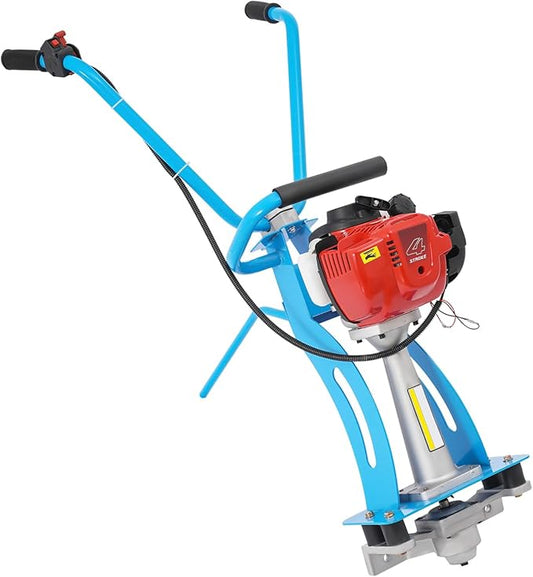 Concrete Wet Screed Engine, 4-Stroke 1.2HP 35.8CC Gas Power Concrete Surface Leveling Screed Machine Thick Steel Frame Concrete Screed Vibrating Finishing Tool Without Leveling Board