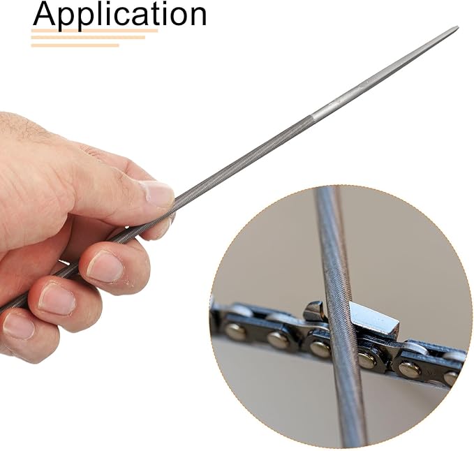 HARFINGTON Chainsaw File, 9/64-inch 3.5mm Round Sharpening Hand Files Tool with Spiral Cut for Chain Chainsaw Sharpening, Grinding