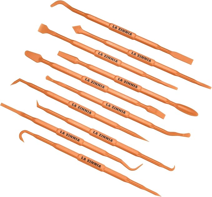 20PCS Delicate Pickup Tool Set, Non-Marring Scraper & Pry bar Kit, Multifunction Double-ended Mini Pick and HookTools, for various jobs detail clean, separating small parts, remove trim clips…