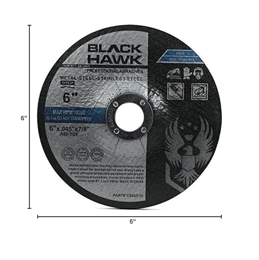 BHA Metal and Stainless Steel Depressed Center Cut Off Wheels for Angle Grinders, 6” x .045” x 7/8” - 25 Pack