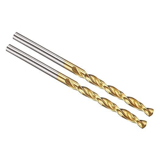 PATIKIL 2.5mm Drill Bit, M42 8% Cobalt High-Speed Steel Jobber Straight Shank 135° Titanium Nitride (TiN) Coated for Hard Metal Stainless Steel - 2 Pack
