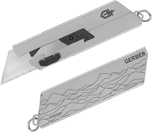 Gerber Gear EAB Utility Knife, Clips to Pocket or Keychain with Replaceable Razor Blade for Everyday Carry, EDC Gear with Box Cutter Retractable, Mini Silver