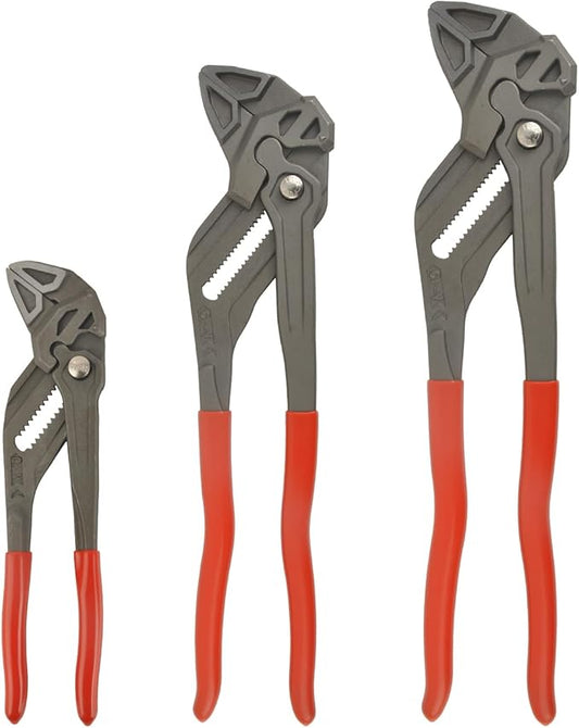 DSCTOOLS Multi-Use Adjustable Plier Wrench, Push Button Quick Adjust Tongue-and-Groove Pliers,Slip Joint Pliers, Plumbing Pliers (7/10/12Inch) (7"/10"/12"SET)