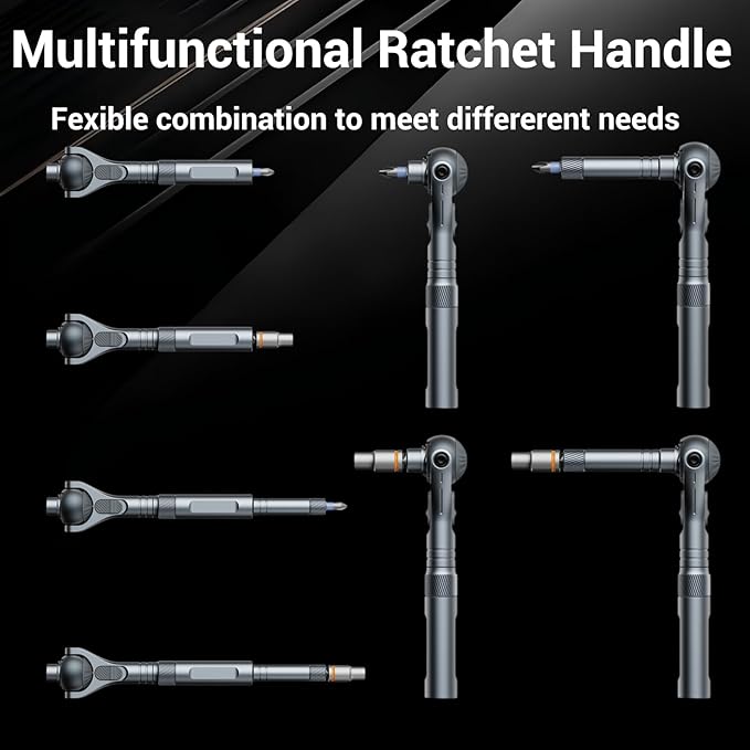 Upgraded Magnetic Screwdriver Set, 40 in 1 Ratchet Screwdriver Set with Detachable Ratchet Handle, 180째 Ratchet Head Precision Repair Tool Kit for Electrical,Automotive,Bicycle,Furniture Model Repair