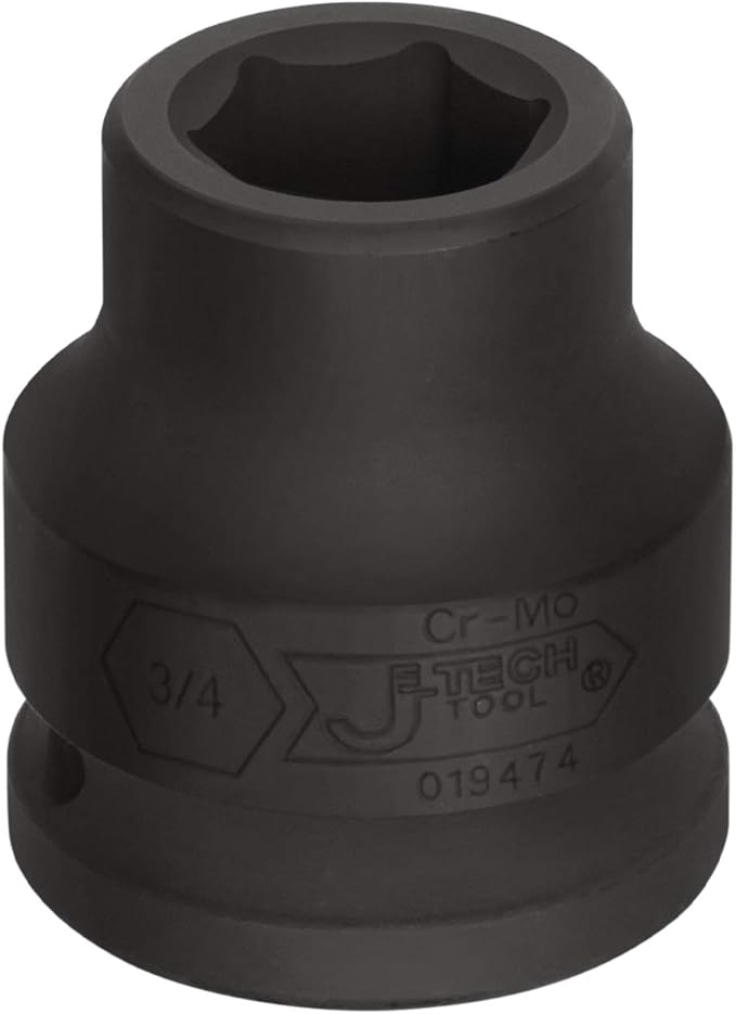 Jetech 3/4 Inch Drive 3/4 Inch Standard Impact Socket, Made with Chrome Molybdenum Alloy Steel, Heat Treated, 6-Point Design, SAE