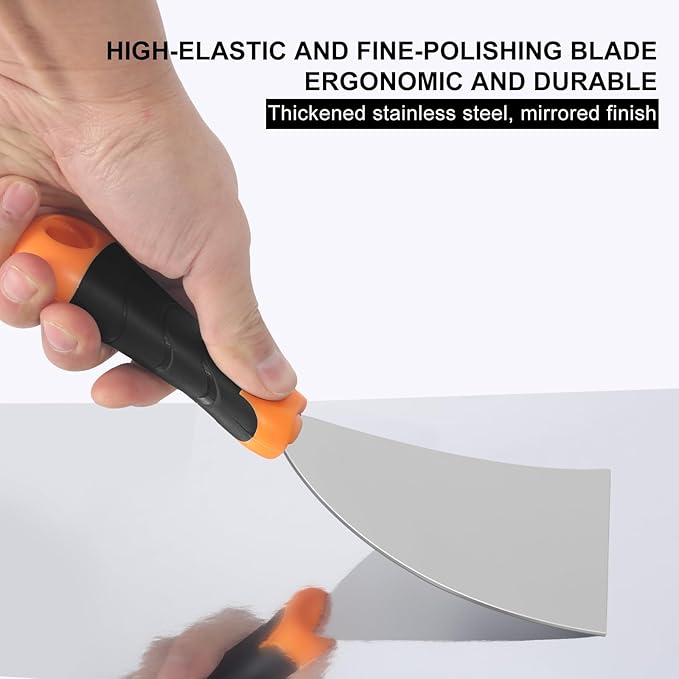 3-Piece Spackle Knife Set: 2", 3"竊똞nd 5" Professional Putty Knives - Paint Scraper and Drywall Tools for Wall Repair-WEGAZ