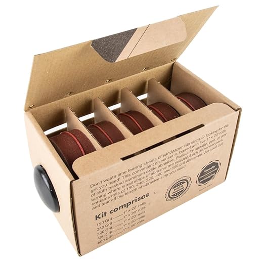 O'SKOOL Turner?셲 Sanding Pack Abrasive Strip Kit 5 Grits with Dispenser for Wood Turners, Furniture Repair, Woodworkers, Metal Workers, Automotive Body Work | 150, 240, 320, 400, 600 Grit Rolls, SF02A