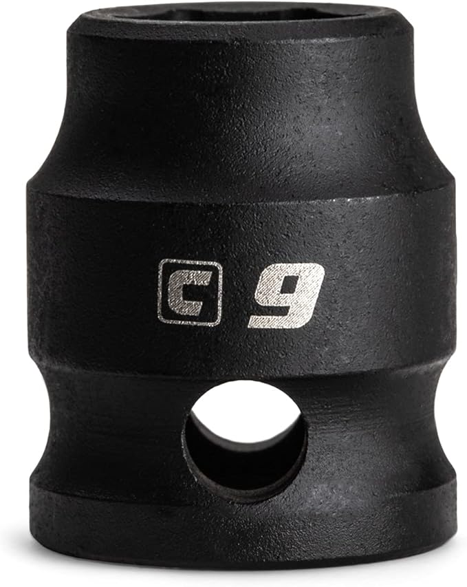 Capri Tools 9 mm Stubby Impact Socket, 3/8 in. Drive, 6 Point, Metric