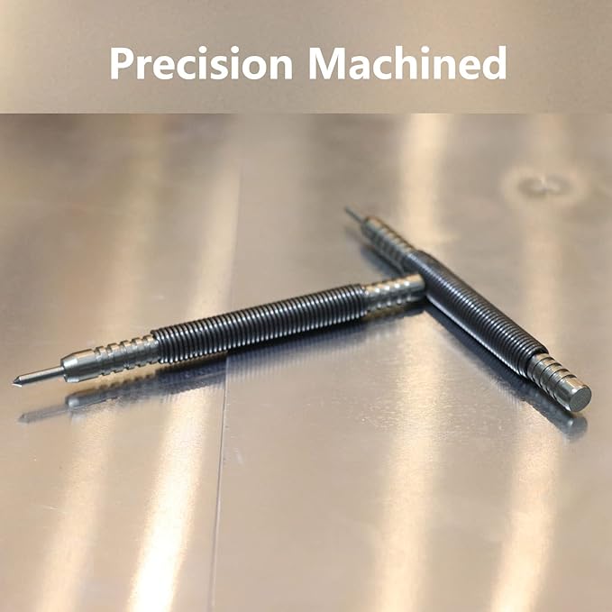 2-Piece Spring Loaded Center Punch Hammerless Single Ended Centering Center Punch, 3500 PSI Striking Force Hit Punch Tool for Metal Wood