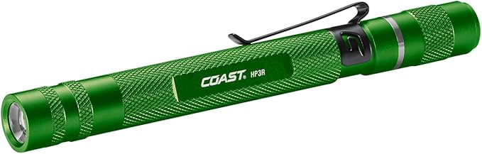 Coast HP3R 385 Lumen Rechargeable LED Penlight with Twist Focus, Green
