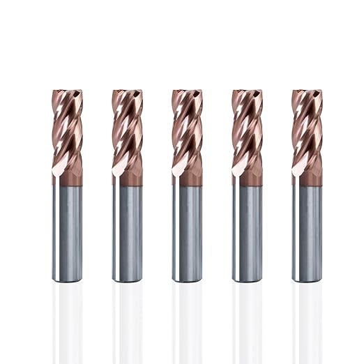 NZ 4 Flute 1/2" Square End Mill Set with TiSiN Coating, Milling Cutter HRC55 for Machining Hardened Steel, Stainless Steel, Titanium Alloy, Alloy Steel, Cast Iron