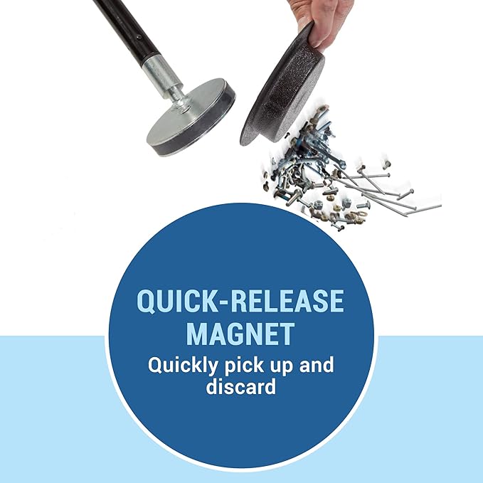 Quick Release Magnetic Pick Up Disk 3 3/8 Inch, Proudly Made-in-The-USA, with Quick Hand Release Magnet Cap. Nook & Cranny Edition of Our Nail Magnet Pickers. Handle Sold Seperately!
