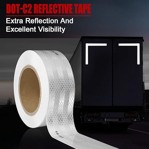 SEVEN SPARTA DOT-C2 Reflective Safety Tape 2 Inch x 200 Feet Silver Conspicuity Tape for Vehicles, Trailers, Boats, Signs (200 FT)