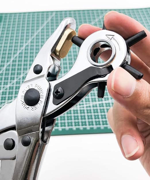 Leather Punch Tool for Belts - Leather Hole Punch Tool, Belt Hole Puncher for Leatheres, Belts, Watch, Handbag. Punches Plier for Diameter: 4.5/4/ 3.5/3/ 2.5/ 2mm.