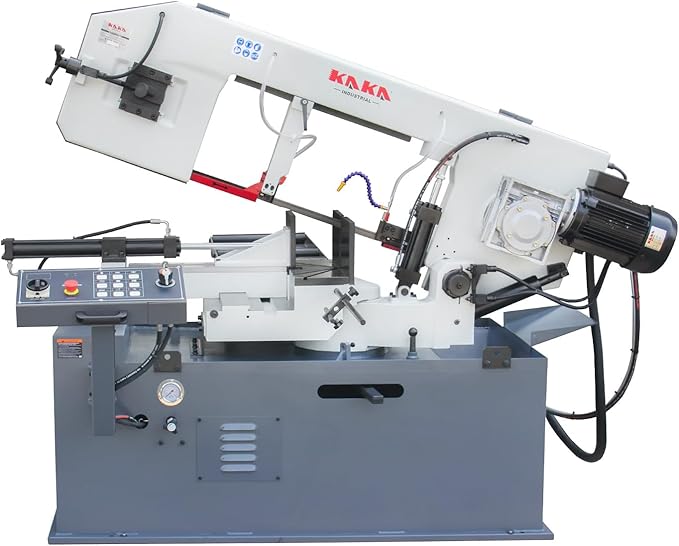 KAKA INDUSTRIAL Horizontal Band Saw, 18 inch x9.8 inch Swivel on both sides,Movable control panel, finger touch keys,Max. cutting 13 in at 90°,Metal Cutting Band Saw, 220V-60HZ-3PH BS-1810GC