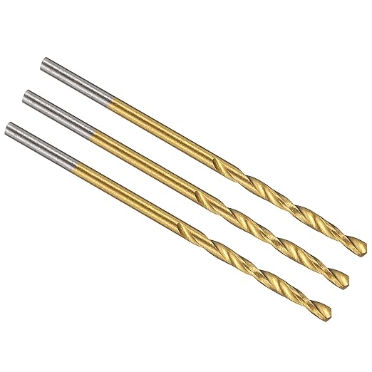 PATIKIL 1mm Drill Bit, M42 8% Cobalt High-Speed Steel Jobber Straight Shank 135° Titanium Nitride (TiN) Coated for Hard Metal Stainless Steel - 3 Pack
