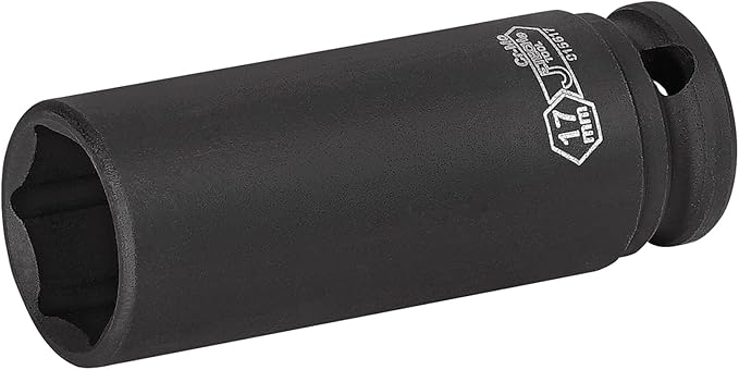 Jetech 3/8-Inch Drive 17mm Deep Impact Socket with 6-Point Design, Heat-Treated Chrome Molybdenum Alloy Steel, Metric