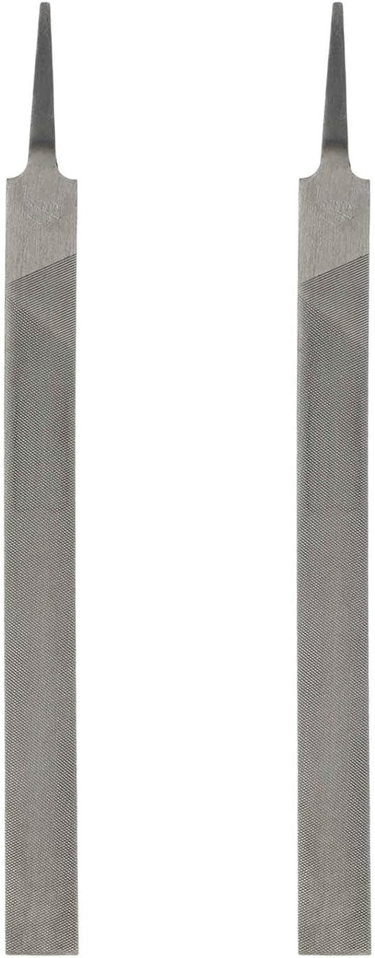 HARFINGTON 2pcs Flat Medium Cut File 12" Double Cut Teeth High Carbon Steel Hand Rasp File without Handle for Metal Wood Deburring Removing