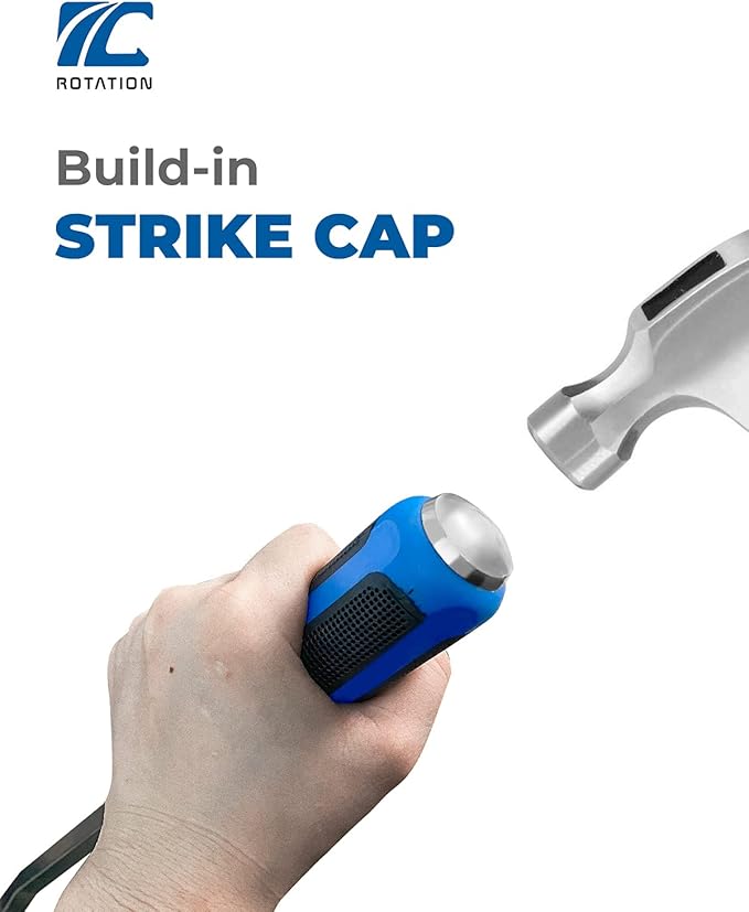 ROTATION 4-Piece Heavy Duty Pry Bar Set with Thicker Hammer Strike Cap and Angled Tip ??Ideal for Automotive Repair, Demolition, Nail Pulling