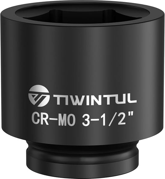 3-1/2" Impact Socket 1" Drive, 6 Point Design, CR-MO Jumbo Impact Socket, ANSI Certified, Heavy Duty Socket 1 Inch Drive for Mining, Offshore, Heavy Truck & Industrial Use