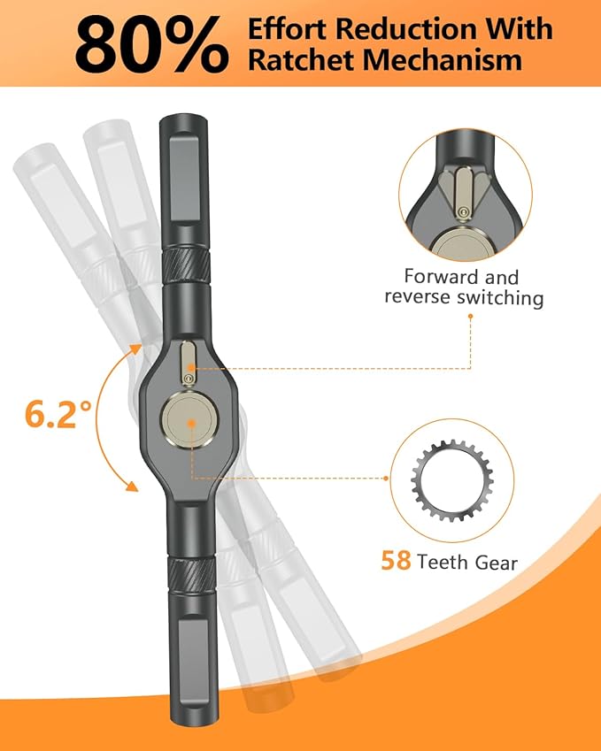 AMIR 42 in 1 Magnetic Screwdriver Set, Ratchet Screwdriver Set with Multi Bit, DIY Repair Tool Kit with Versatile T Handle for Furniture, Computer, Bicycle, Electronic Repair