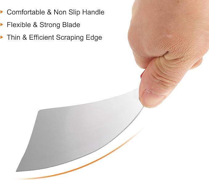 HARFINGTON Putty Knife 4" Width Carbon Steel Blade Metal Putty Scraper, Flexible Plaster Spatula for Drywall Repair and Spackling, Red