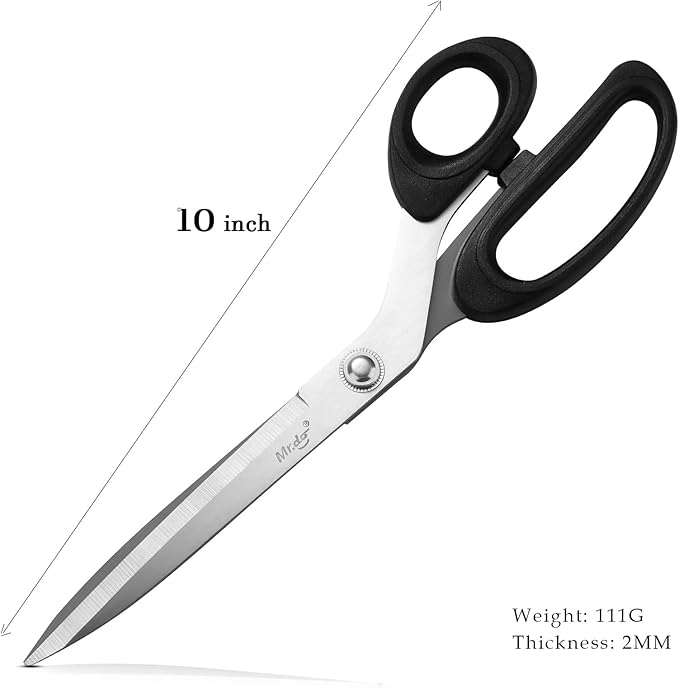 Mr.do Fabric Scissors 10 inch Sewing Scissors All Purpose Sharp Heavy Duty Fabric Scissors for Cutting Clothes Leather Classic Stainless Steel Professional Fabric Shears for Tailor Office Home
