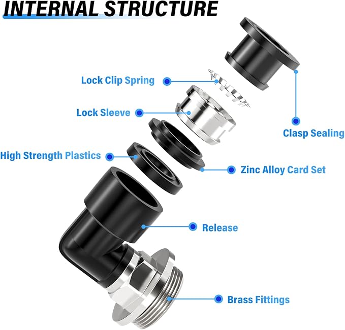 TAILONZ PNEUMATIC Male Elbow 10mm Tube OD x 1/2 Inch BSP 90 Push to Connect Fittings PL10-04 (Pack of 10)