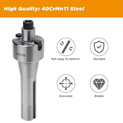 R8 Shank Shell Face Mill Arbor Adapter Holder, Arbor: 3/4'', Range: 1-3/4''-2'', for Bridgeport - 7/16''-20
