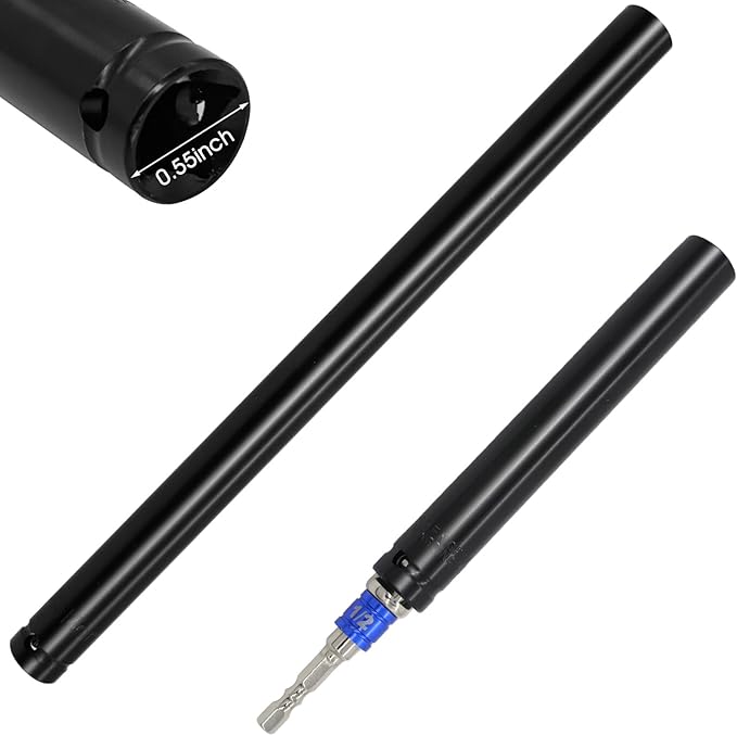 2 Pcs 9/16"(14mm) Power Nut Driver 6'' and 12'' Length, Nut Runner Hollow Socket with 1/4" Hex Shank, Fit Long Bolts and Ductwork