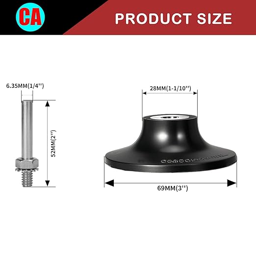 2PCS 3 inch Sanding Discs Holder Roll Lock Disc Pad Quick Change Disc Adapter with 1/4" Shank for 3" Sanding Disc Die Grinder Drill Driver