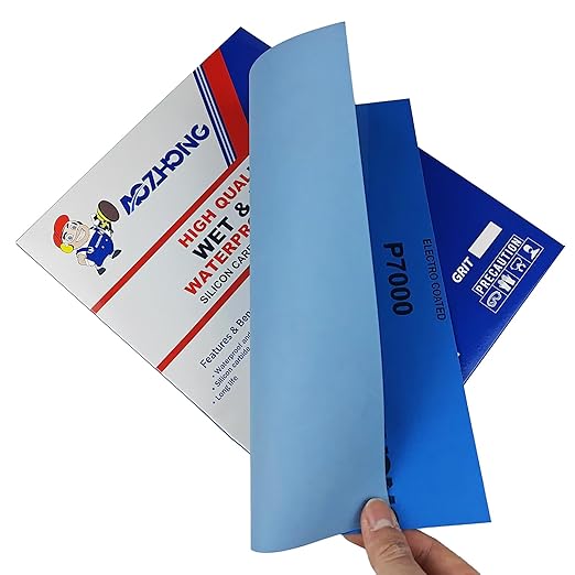 7000 Grit Sand Paper, 9 x 11 Inch, 25 Pcs Wet Dry Sandpaper Sheets, Silicon Carbide for Wood, Metal, Automotive Sanding and Polishing, Waterproof and Durable