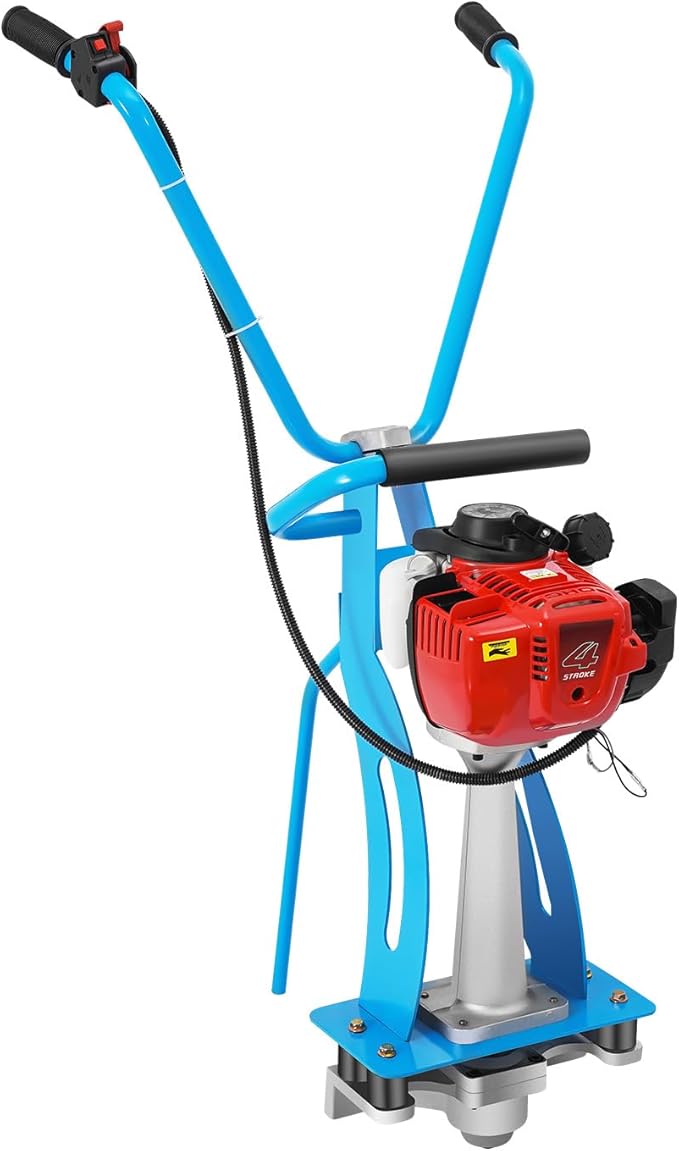 4-Stroke Gas Concrete Vibrating Machine, 900W 35.8CC Commercial Power Screed Vibrating Screed Power Unit Concrete Wet Screed Gasoline Cement Vibrator with 0.65L Fuel Tank for Pavement & Bridge Decks