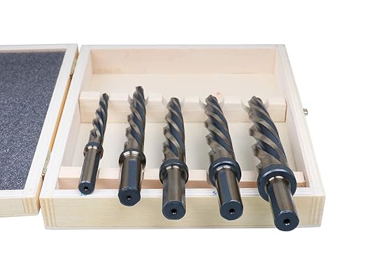 Accusize Industrial Tools 5 Pc H.S.S. Standard Spiral Flute Super Premium Car Reamer Set, 3/8", 1/2", 9/16'', 5/8", 3/4", to Fit 3/8'' or 1/2'' Shank Chuck