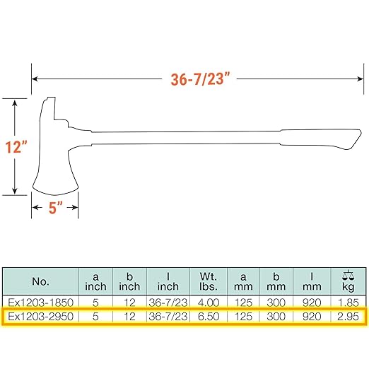 CS Unitec | Non-Sparking Pick Head Axe | 6.5 lbs. | TUV Certified | Aluminum Bronze | Non-Magnetic | Corrosion Resistant | EX1203-1950A