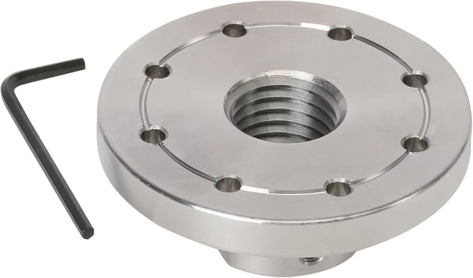 3" Wood Lathe Steel Faceplate, 1?쓝8TPI Spindle Thread Woodworking Machine Chuck Face Plate