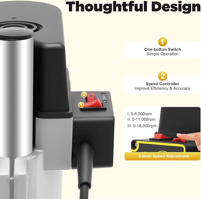 Portable Bench Drill Press, 340W Adjustable Mini Drilling Machine, 110V Precision Desktop Drill Tool, 16000RPM High-Speed Electric Drill Equipment for Wood Metal Plastic DIY Crafts Model Making