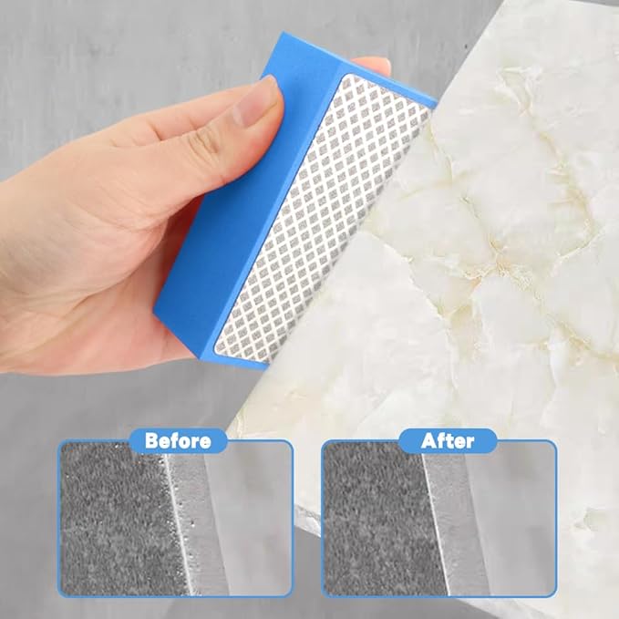 6 Pack Diamond Polishing Pads, Sanding Blocks, Tile Tools Foam Backing Diamond Sanding Pads Grit 60,100,200,400,600,1000 for Tile Glass Ceramic Wood Marble Metal