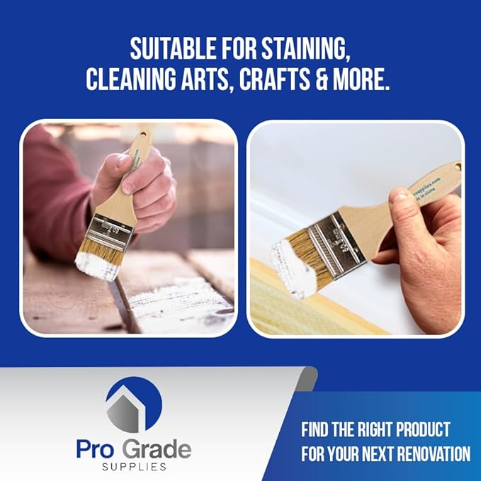 Pro Grade - Chip Paint Brushes - 12 Ea 2 Inch Chip Paint Brush Light Brown