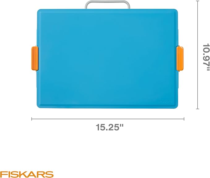 Fiskars Kids Creating Toolbox ??Portable Art Storage Organizer with Reversible Lid, Carry Handle, and Secure Snap-Close Design