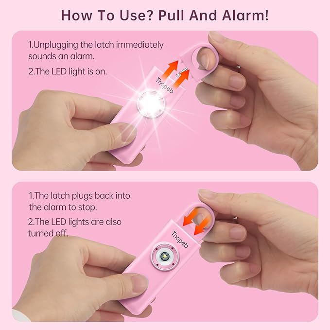 Thopeb?밫he Original Personal Safety Alarm for Women Self Defense ??Elders & Kids Self Defense Keychain Siren ??135dB Loud Siren Bird Sound ??Cute Key Chains Protection (Pink)
