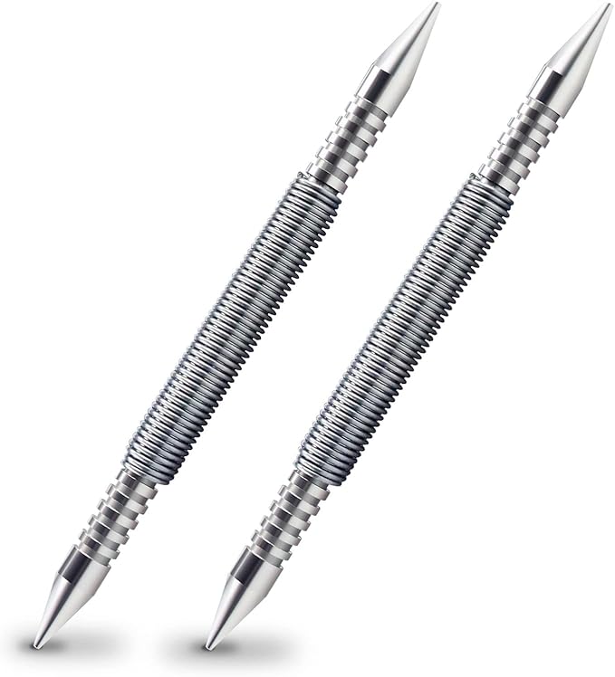 Dual Head Nail Setter Spring Loaded Nail Set Spring Nail Punch Hammerless Tool Kit 1/32?? 1/16??Tools 3500 PSI Striking Force Counter Punch - 2 PCS