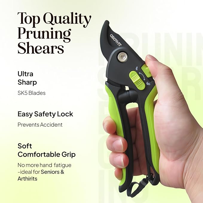 Ultra Sharp Pruning Shears Hedge Clipper ??Cuts 3X Easier, Dual-Size Opening, Weak Hand Arthritis Clippers, Rust-Resistant Pruner, Effortlessly Cuts