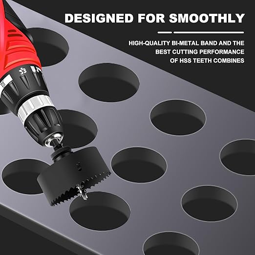 7" 訝?78mm Hole Saws with Heavy Duty Arbor HSS Bi-Metal Hole Cutter Drill Bit for Wood Cornhole Boards Plastic Drywall Metal Fiberboard(Black)
