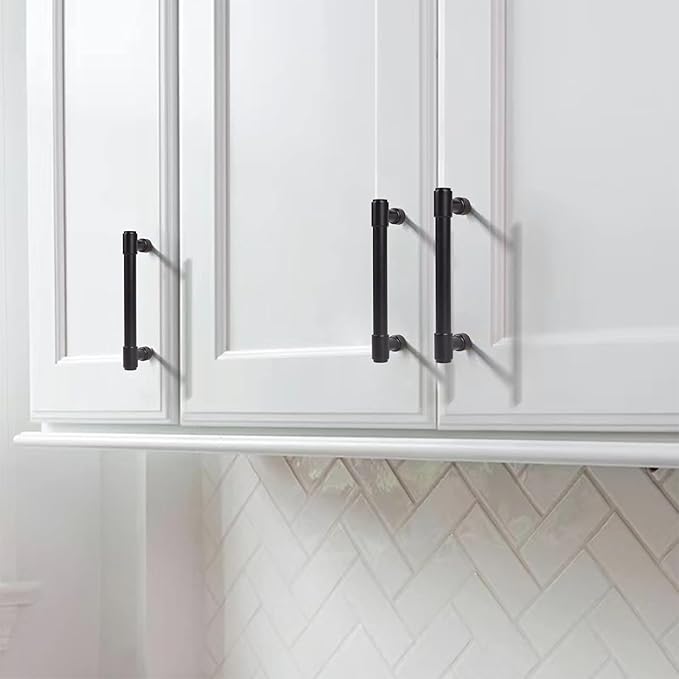khtumeware 20 Pack Matte Black 3 Inch(76mm) Hole Centers Kitchen Cabinet Pulls Cabient Hardware Kitchen Handles for Cabinets Cupboard Handles Drawer Pulls