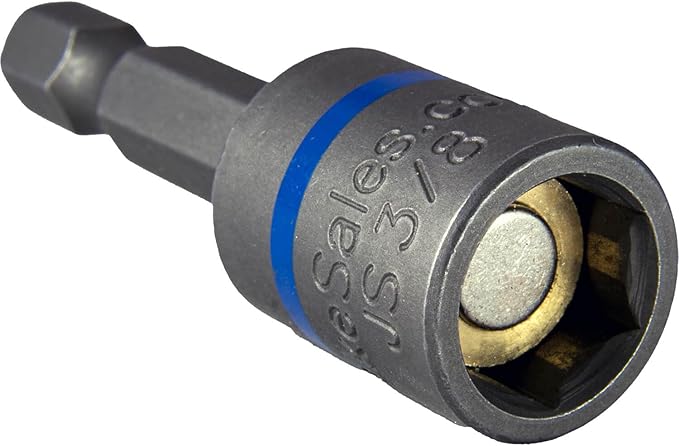 3/8-Inch Magnetic Hex Head Driver Bit w/Quick Change Shank - Used for Installing Screws, Nuts, Bolts, etc. - (5 PACK)