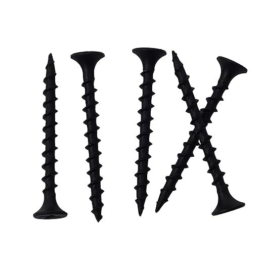 160pcs #6 횞 1-1/2 inch High Hardness Drywall Screws, Black, Coarse Thread, Phillips Drive, Bugle Head, Black Wood Screws, Wood and More (1-1/2 in, 160)