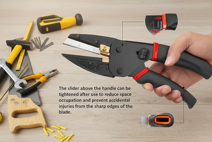 Multipurpose Heavy Duty Scissors All Purpose Utility Industrial Scissors - 6-in-1 Cutter with Safety Lock, Non-slip Handle, and Thread Trimming - Perfect for Soft Pipe, Fibre, Wood, Iron Wire, Box